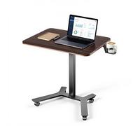 VEVOR Escritorio de Pie de 715 x 520 mm Altura Ajustable 725-1070 mm, Capacidad de 15 kg, Mesa Móvil Compacta de Metal con Ruedas, Pedal, Gancho, Portavasos para Dormitorio Casa Oficina Sala de Estar