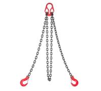 VEVOR Eslinga de Cadena de 8 mm x 3 m, con 2 Ganchos, Eslinga de Elevación de Aleación de Acero G80, Carga de 3,17 T, Polipasto de Cadena con Motor Ajustable para Remolcar Carga, Negro y Rojo