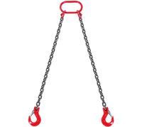 VEVOR Eslinga de Cadena de Elevación 2 Cadenas con Ganchos y Ajustadores 8mm x 150cm Carga de 2993 kg G80 para Carretilla Elevadora, Polipasto Motorizado, Muelle, Sitio de Construcción, Fábrica