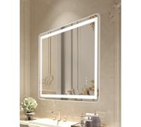 VEVOR Espejo de Tocador de Baño LED con Iluminación Frontal y Retroiluminada, con Memoria y Luces, con Temperatura Regulable de 3 Colores sin Niveles, 10-100%, Montado en la Pared, 700 x 1000 x 26 mm
