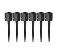 VEVOR Estaca de Anclaje para Poste de Valla, 24 x 4 x 4 Pulgadas de Diámetro Exterior, Estaca de Poste con Recubrimiento de Polvo Negro de Metal, para Barandilla de Jardín de Cubierta de Buzón