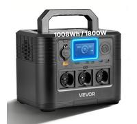 VEVOR Estación de Energía Portátil 1800 W, Generador de Energía Batería de Respaldo LiFePO4 1008 Wh, con 8 Puertos de Salida para Hogar, Campamentos, Viajes en Autocaravana, Panel Solar No Incluido