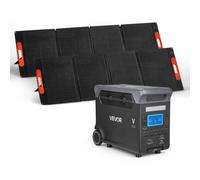 VEVOR Estación de Energía Portátil 3000 W con 2 Paneles Solares de 200 W, Generador de Energía Batería de Respaldo LiFePO4 de 3072 Wh, con 13 Puertos de Salida para Hogar, Campamentos, Viajes