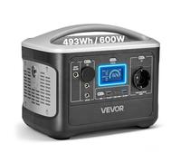 VEVOR Estación de Energía Portátil 600 W, Generador de Energía Batería de Respaldo LiFePO4 de 493 WH, con 7 Puertos de Salida para Hogar, Campamentos, Viajes en Autocaravana, Panel Solar No Incluido