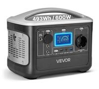 VEVOR, estación de energía portátil, generador solar de 600W, batería de respaldo LiFePO4 de 493Wh con 7 salidas, ideal para emergencias en el hogar, camping al aire libre y viajes en autocaravana (pa