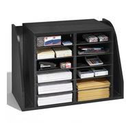 VEVOR Estante de Almacenamiento de Documentos 12 Compartimentos, Organizador de Archivos 59 x 30 x 41 cm, Clasificador de Literatura de Madera, para Archivos, Documentos, Papeles de Oficina, Negro