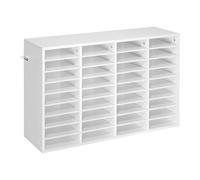 VEVOR Estante de Almacenamiento de Documentos 36 Compartimentos, Organizador de Archivos de Madera 95,7 x 30 x 60 cm, Clasificador de Literatura con Estantes Desmontables para Oficina, Aulas, Blanco
