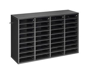 VEVOR Estante de Almacenamiento de Documentos 36 Compartimentos, Organizador de Archivos de Madera 95,7 x 30 x 60 cm, Clasificador de Literatura con Estantes Desmontables para Oficina, Aulas, Negro