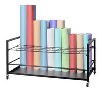 VEVOR Estante de almacenamiento de planos, soporte de planos de 50 ranuras con ruedas, carrito de almacenamiento de planos de metal móvil para planos de construcción, carteles arquitectónicos, soporte