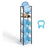 VEVOR Estante para Garrafas de Agua, Soporte para Botellones de Agua, Estantería Metálica de 5 Niveles para 4 Botellas de 11/19 L, Diseño Antivuelco, Organizador de Almacenamiento para Oficina Cocina