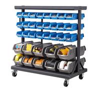 VEVOR Estantería de Almacenamiento con Ruedas, 5 Niveles y Doble Cara, con Capacidad para 68 Contenedores de PP Surtidos, para Garaje, Almacén, Oficina, Restaurante y Aula, 900 x 500 x 950 mm