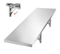 VEVOR Estantería de Cocina Montaje en Pared Acero Inoxidable 121,9x30,5 cm | Para Restaurantes, Cocinas Domésticas y Garajes, Diseño Plegable, de Alta Resistencia, Capacidad de 136 kg, con Soportes