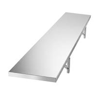 VEVOR Estantería de Cocina Montaje en Pared Acero Inoxidable 182,9x30,5 cm | Para Restaurantes, Cocinas Domésticas y Garajes, Diseño Plegable, de Alta Resistencia, Capacidad de 136 kg, con Soportes