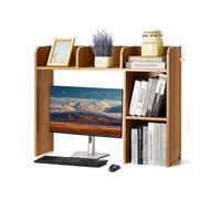 VEVOR Estantería de Escritorio de Madera 94,5x24,1x73,4 cm Organizador de Almacenamiento de Escritorio 2 Niveles con Almohadillas Antideslizantes para los Pies para Oficina, Hogar, Dormitorio