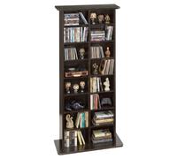 VEVOR Estantería de Pared, 559 x 222 x 1295 mm, Mueble de Almacenamiento de 16 Compartimentos, con Dispositivos Antivuelco, Organizador para CDs DVDs Libros Juegos, Armario para Sala de Estar Oficina