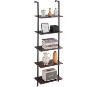 VEVOR Estantería de pared de madera rústica flotante de 5 niveles, 44 x 30 cm, estilo industrial, con forma de tubo cuadrado, para exhibir libros, para cocina, dormitorio, baño y sala de estar, color