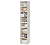 VEVOR Estantería estrecha de 8 niveles, estantería abierta de madera de 71 pulgadas con estante ajustable en altura, estantería de almacenamiento independiente para biblioteca, dormitorio, sala de