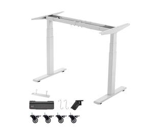 VEVOR Estructura de Mesa Elevable, Doble Motor, Altura Ajustable 60-125 cm Longitud 101-180 cm, Marco de Escritorio Elevable Eléctrico, Patas de Mesa con Control Inteligente para Oficina Hogar, Blanco