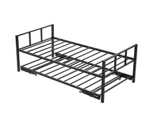VEVOR Estructura de Sofá Cama de Metal 203x104x73,5 cm Marco de Cama de Día Doble Uso Sofá Diván Capacidad de 181,44 kg para Apartamento, Sala de Estar, Dormitorio, Habitación de Invitados, Negro
