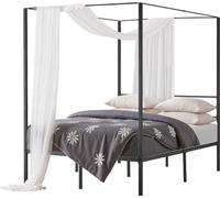VEVOR, estructura para cama con dosel (tamaño estándar), cama con diseño de dosel de metal (capacidad de carga de 363 kg), robusta estructura de soporte de acero (cuadrada), espacio de almacenamiento