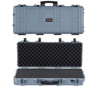 VEVOR Estuche Rígido para Armas Largas, con Cerradura y Espuma Precortada de 4 Capas, Enrollable, Resistente al Agua IP67 y Polvo, 97,8 x 42 x 17,3 cm, Color Gris, para Viajes en Avión y Tren