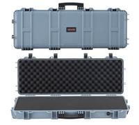VEVOR Estuche Rígido para Armas Largas, con Cerradura y Espuma Precortada de 4 Capas, Enrollable, Resistente al Agua IP67 y Polvo, 108,9 x 39,2 x 15,5 cm, Color Gris, para Viajes en Avión y Tren