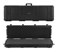 VEVOR Estuche Rígido para Armas Largas, con Cerradura y Espuma Precortada, Enrollable, Resistente al Agua IP67, 139,1 x 43,5 x 18,8 cm, Color Negro, para Viajeros, Aficionados al Tiro, y Cazadores