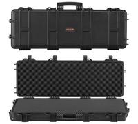 VEVOR Estuche Rígido para Armas Largas, con Cerradura y Espuma Precortada, Enrollable, Resistente al Agua IP67, 108,9 x 39,2 x 15,5 cm, Color Negro, para Viajeros, Aficionados al Tiro, y Cazadores
