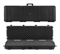 VEVOR Estuche Rígido para Armas Largas, con Cerradura y Espuma Precortada, Enrollable, Resistente al Agua IP67, 134,1 x 42,5 x 18 cm, Color Negro, para Viajeros, Aficionados al Tiro, y Cazadores
