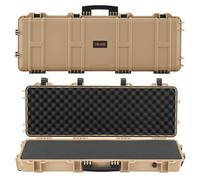 VEVOR Estuche Rígido para Armas Largas, PP, con Cerradura y Espuma Precortada, Enrollable, Resistente al Agua IP67, 108,9 x 39,2 x 15,5 cm, Color Caqui, para Viajar en Medios de Transporte Público