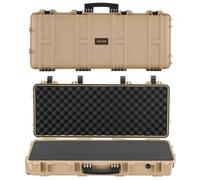 VEVOR Estuche Rígido para Armas Largas, PP, con Cerradura y Espuma Precortada, Enrollable, Resistente al Agua IP67, 97,8 x 42 x 17,3 cm, Color Caqui, para Viajar en Medios de Transporte Público