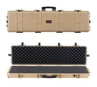 VEVOR Estuche Rígido para Armas Largas, PP, con Cerradura y Espuma Precortada, Enrollable, Resistente al Agua IP67, 138 x 38,5 x 16,5 cm, Color Caqui, para Viajar en Medios de Transporte Público