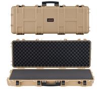VEVOR Estuche Rígido para Armas Largas, PP, con Cerradura y Espuma Precortada, Enrollable, Resistente al Agua IP67, 109 x 41 x 15,5 cm, Color Caqui, para Viajar en Medios de Transporte Público