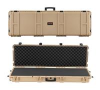 VEVOR Estuche Rígido para Armas Largas, PP, con Cerradura y Espuma Precortada, Enrollable, Resistente al Agua IP67, 139,1 x 43,5 x 18,8 cm, Color Caqui, para Viajar en Medios de Transporte Público