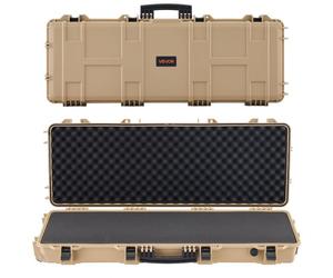 VEVOR Estuche Rígido para Armas Largas, PP, con Cerradura y Espuma Precortada, Enrollable, Resistente al Agua IP67, 109 x 41 x 15,5 cm, Color Caqui, para Viajar en Medios de Transporte Público