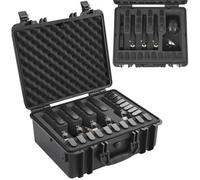 VEVOR Estuche rígido para pistola con revestimiento precortado, resistente al agua y al polvo, para 5 pistolas, 18,9 × 16,3 × 8,5 pulgadas, estuche para pistola con cerradura, color negro
