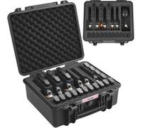 VEVOR Estuche rígido para pistola con revestimiento precortado, resistente al agua y al polvo, para 6 pistolas, 19,3 × 17,1 × 8,3 pulgadas, estuche para pistola con cerradura, color negro