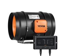VEVOR Extractor de Conducto 8" en Línea Ventilador Silencioso 68 W Motor de Cobre con Velocidad Variable 3000 RPM para Salas de Estar Cocinas Sótanos