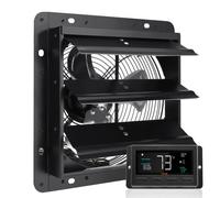 VEVOR Extractor de Persiana con Controlador de Temperatura y Humedad, Motor EC, 820 CFM, Ático de Montaje en Pared Ajustable de 10 Velocidades, para Invernaderos, Garajes, Cobertizos, 26,2 x 26,2 cm