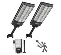 VEVOR, farola solar de 450000 lúmenes, lámpara de calle de 8000W, luz solar con sensor de crepúsculo, foco LED con sensor de movimiento, iluminación exterior impermeable IP67, para entrada y patio, pa