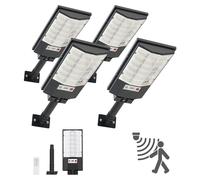 VEVOR, farola solar de 50000 lúmenes, lámpara de calle de 500 W, luz solar con sensor de crepúsculo, foco LED con sensor de movimiento, iluminación exterior impermeable IP65 para entrada y patio, pack