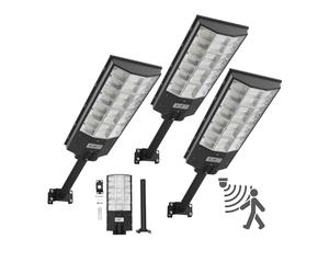 VEVOR Farolas Solares para Exteriores de 8000 W, 450 000 LM, Iluminación para Estacionamientos de Anochecer a Amanecer, con Sensor de Movimiento, Impermeable IP65, para Entrada de Vehículos, 3 uds