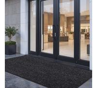 VEVOR Felpudo para Puerta de Entrada, Interior y Exterior, Elegante Alfombra de Tiras Largas con Reverso PVC, Resistente y Lavable, para Pasillo, Balcón y Garaje, Color Gris, 3048 x 914 x 7 mm