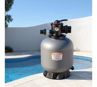 VEVOR Filtro de Arena Duradero de 45 cm y 151,4 LPM, para Piscinas Elevadas Enterradas, con Válvula Multipuerto de 7 Vías, Retrolavado, Enjuague, Recirculación, Desagüe, Invierno y Modos Cerrados
