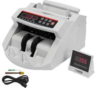 VEVOR FJ0288: Contadora de billetes blanca con control de autenticidad. Contadora de billetes de 1000 unidades por minuto, con sistemas UV y de detección magnética. Contadora de billetes con pantalla