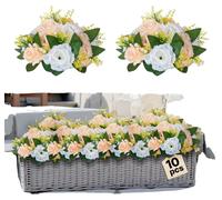VEVOR, flores artificiales, 10 unidades, 240x240x120 mm, bolas de flores artificiales, rosas de seda, arreglos de rosas para bodas, fiestas, decoración de mesas y decoración del hogar, rosas en color