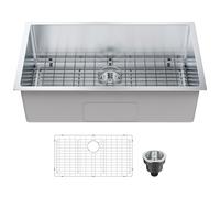 VEVOR - Fregadero de cocina de 763 x 433 mm, fregadero empotrable, lavabo inferior con un solo bol y accesorios, lavabo/fregadero para lavavajillas domésticos, ideal para oficinas, vehículos recreativ