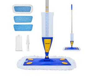 VEVOR Fregona en Aerosol, 11,5 x 38 x 123 cm, con 3 Mopas Lavables y Reutilizables, Depósito de Agua Recargable de 800 ml y Función de Pulverización para Limpiar Suelos de Baldosas/Vinilo/Madera