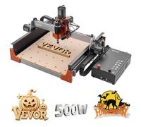 VEVOR Fresadora CNC de Grabado en Madera de 3 Ejes, 500 W, 12000 RPM, con Rieles Lineales Dobles y Husillo de Bolas, Área de Trabajo 40 x 40 x 9,5 cm, para Tallado y Corte de Madera y Acrílico