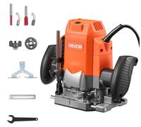VEVOR, fresadora de sobremesa, 1200 W, control de velocidad, máquina fresadora, fresadora de bordes con base de inmersión, sistema de aspiración de polvo y guía paralela, para trabajar madera y bordes